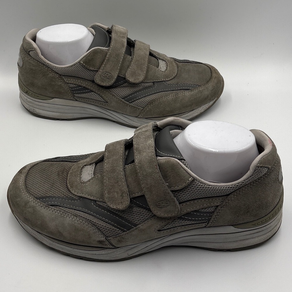 SAS Journey Mens 11.5 M Gray Suede Mesh Hook and Loop Walking Shoes F99202408